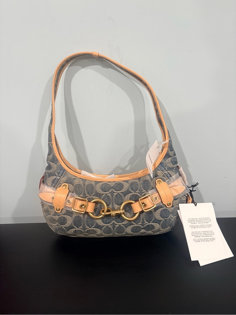 Coach Belted Ergo Shoulder Bag 26 In Signature Regenerative Cotton Denim